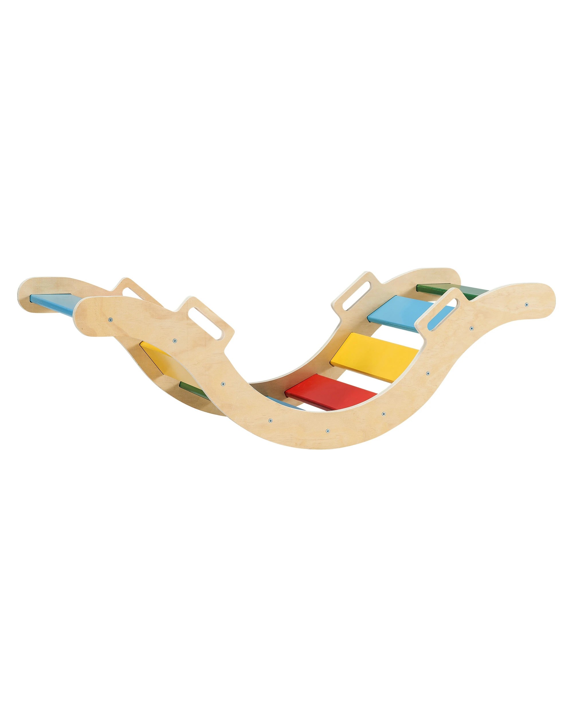 6 PlayPals 6-In-1 Pikler Triangle Set Kids Montessori Wood Climb Play Set Toddler Climbing Gym, 6 of 9