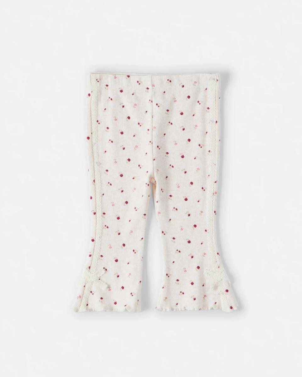 1 Cotton Lace Trim Flare Leggings Hony Flral, 1 of 1