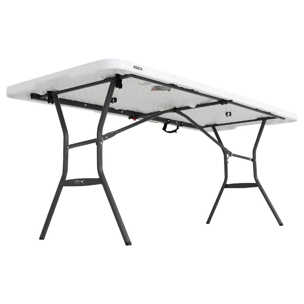 7 Lifetime Light Commercial 6 Foot Bi-fold Table White Desks, Tables and Returns, 7 of 10