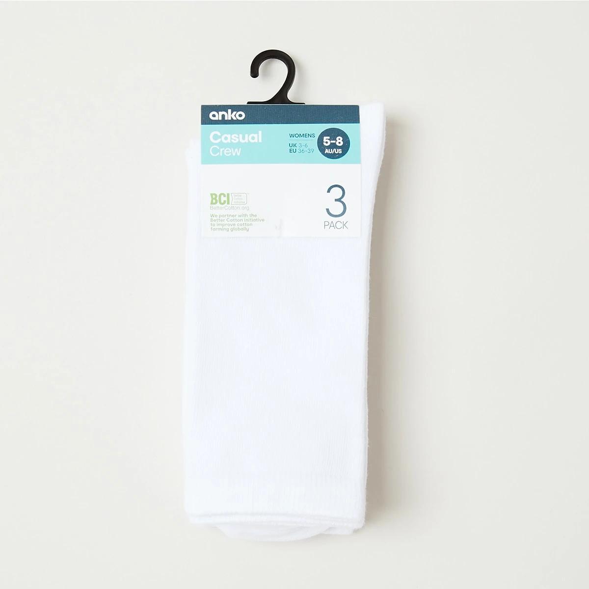 4 3 Pack Crew Socks WHITE, 4 of 4