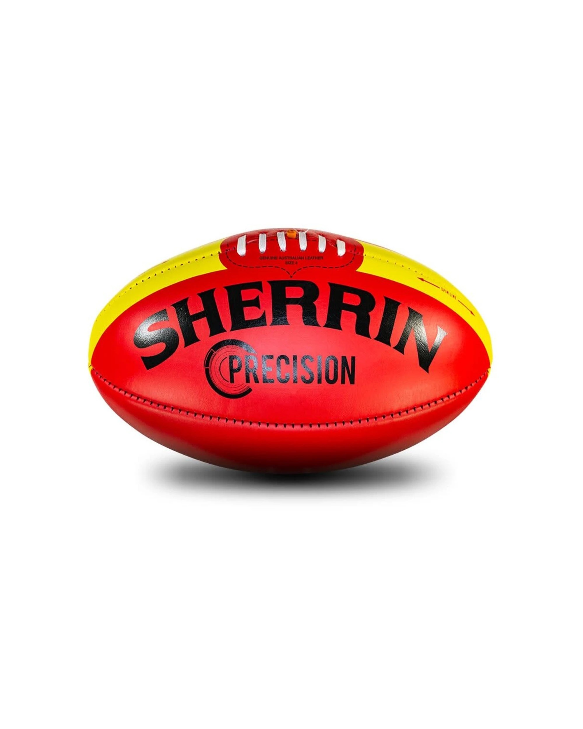 1 Sherrin Precision Leather Australian Rules Training Football Size 4 - Red, 1 of 4