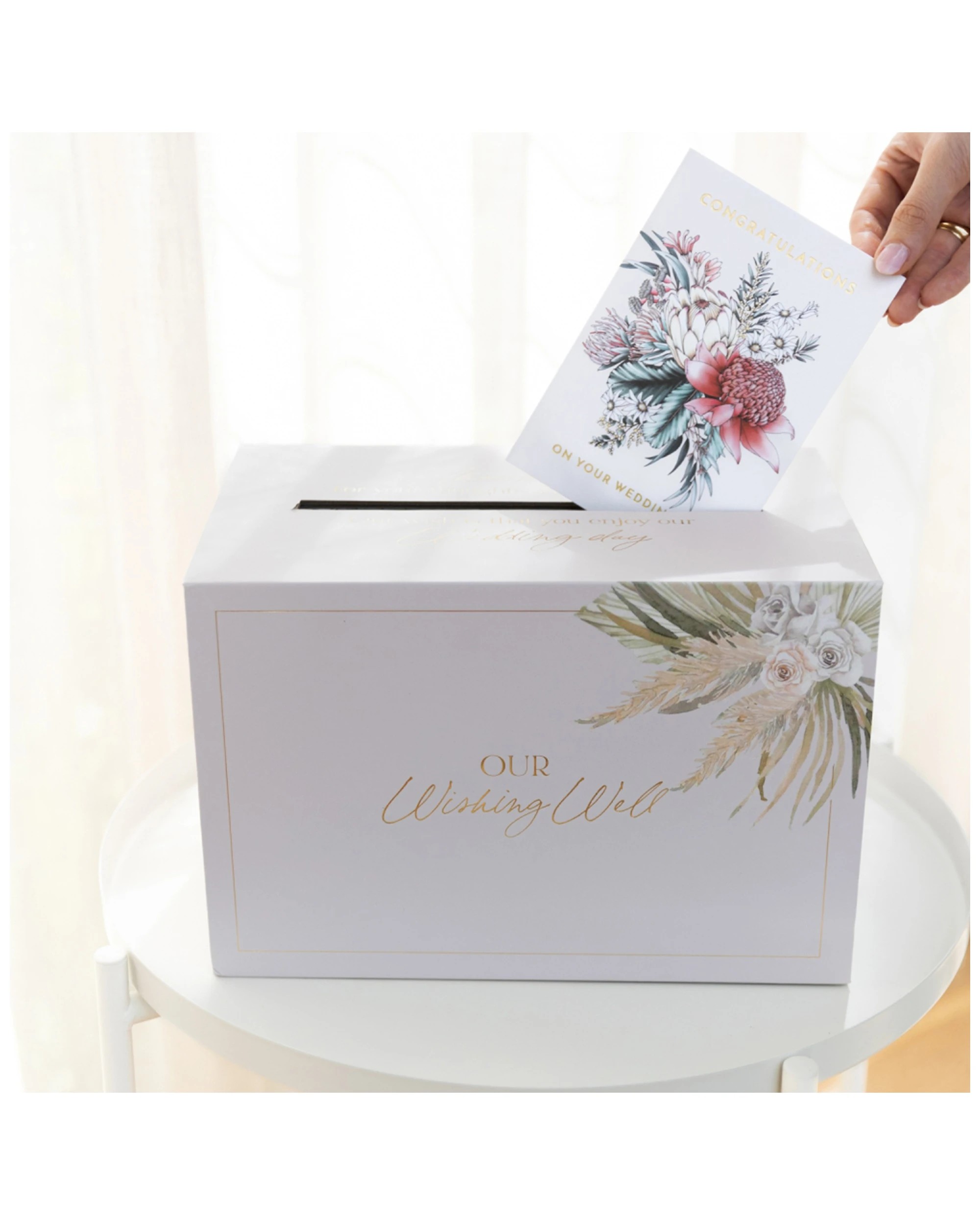 2 Splosh Floral Wedding/engagement Party Our Wishing Well Box W/ Slot 30x20cm - Pink, 2 of 9