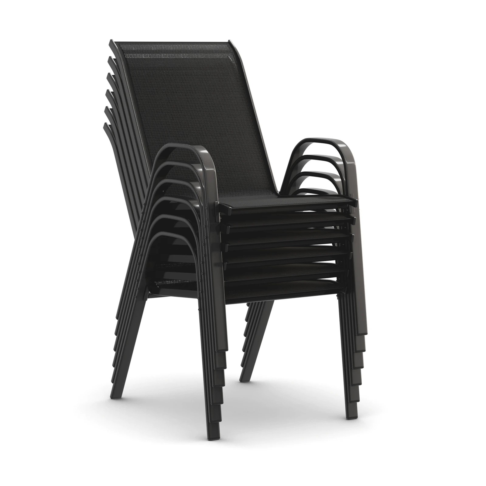 7 Alfordson 6x Outdoor Lounge Chairs Patio Dining Furniture Garden Stackable - Black, 7 of 10