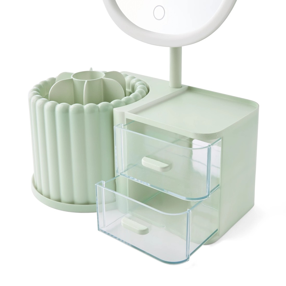 9 Cosmetic Organiser with Mirror - Sage, 9 of 10