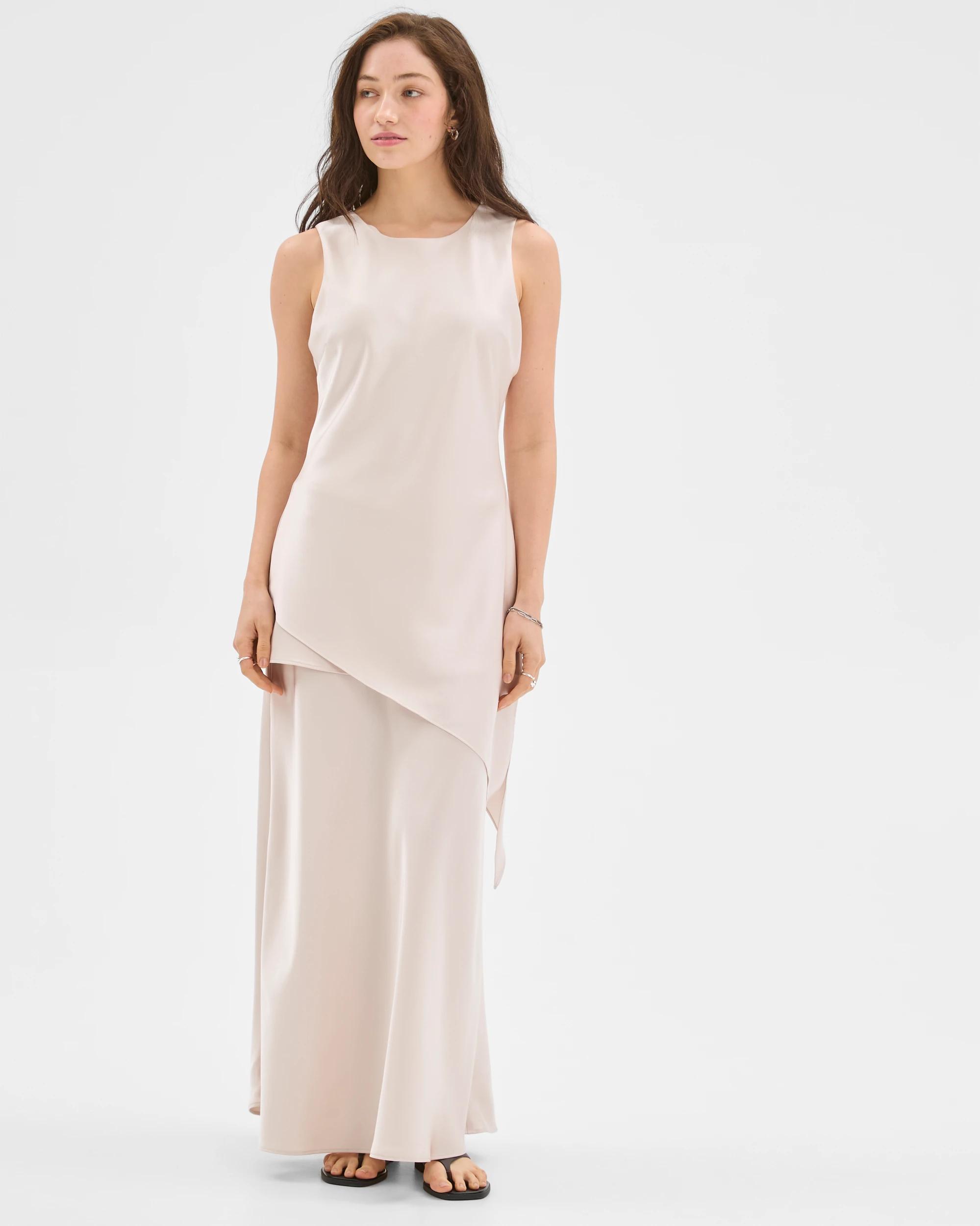 2 Lily Loves Satin Layered Maxi Skirt PEARL, 2 of 7