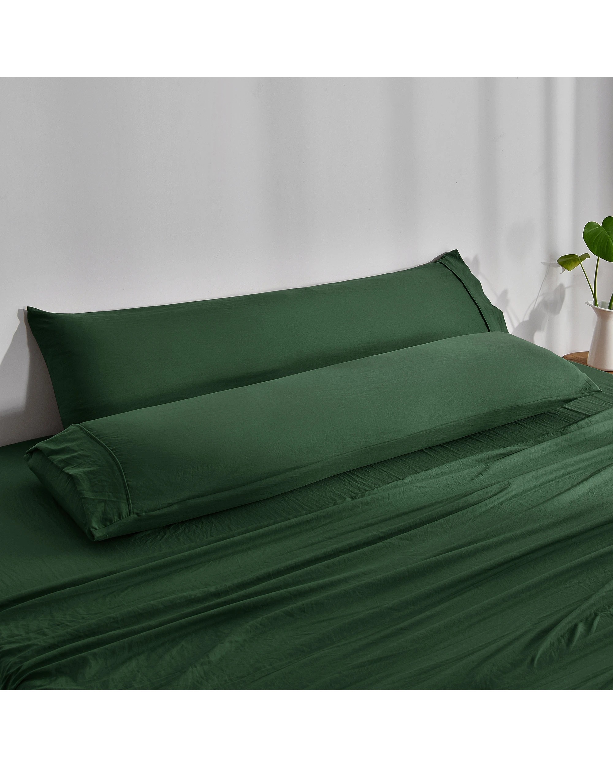 3 Dreamaker Superfine Washed Microfibre Body Pillowcase Twin Pack - Hunter Green, 3 of 5