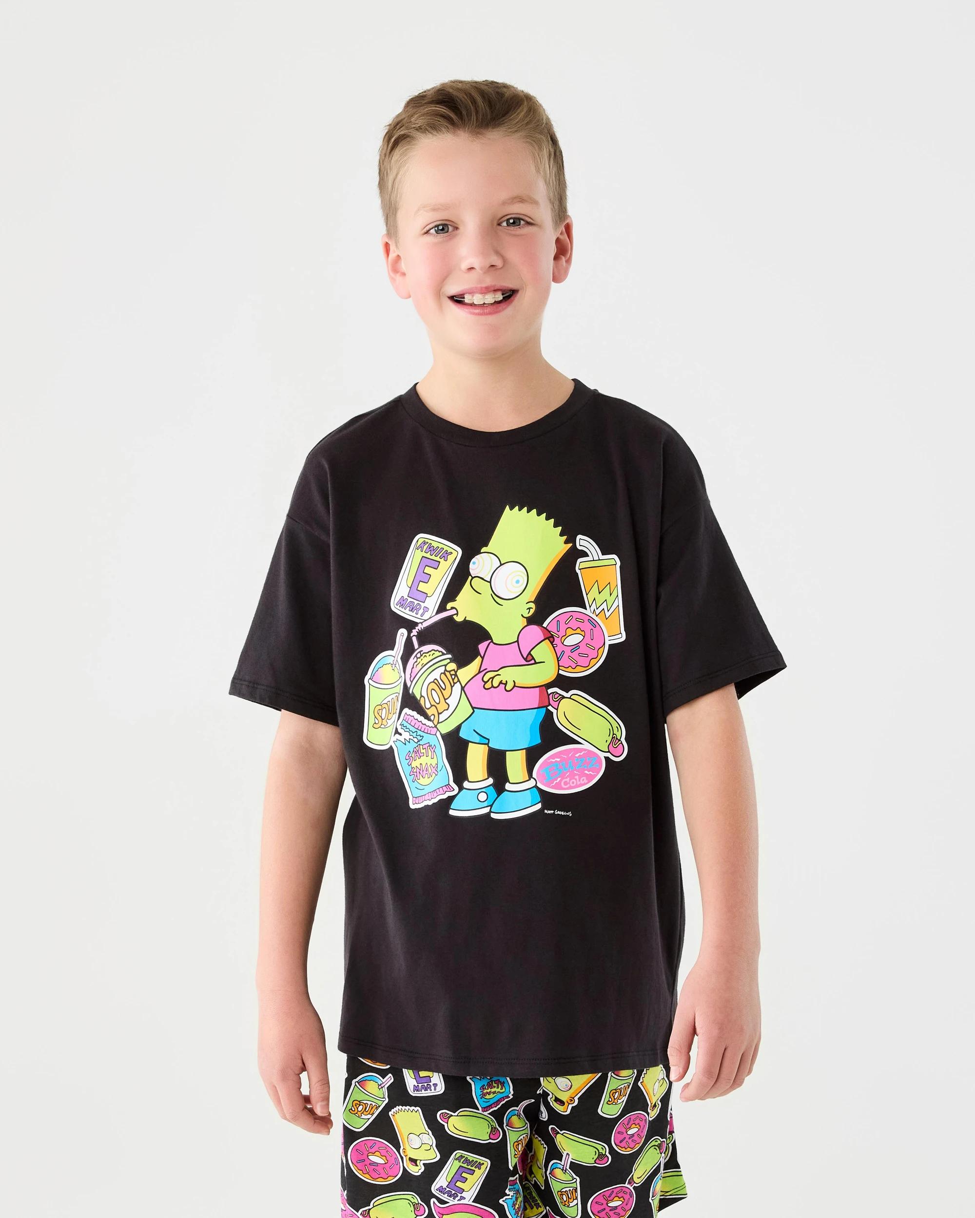 1 The Simpsons License Pyjama Set Blk Simpso, 1 of 9