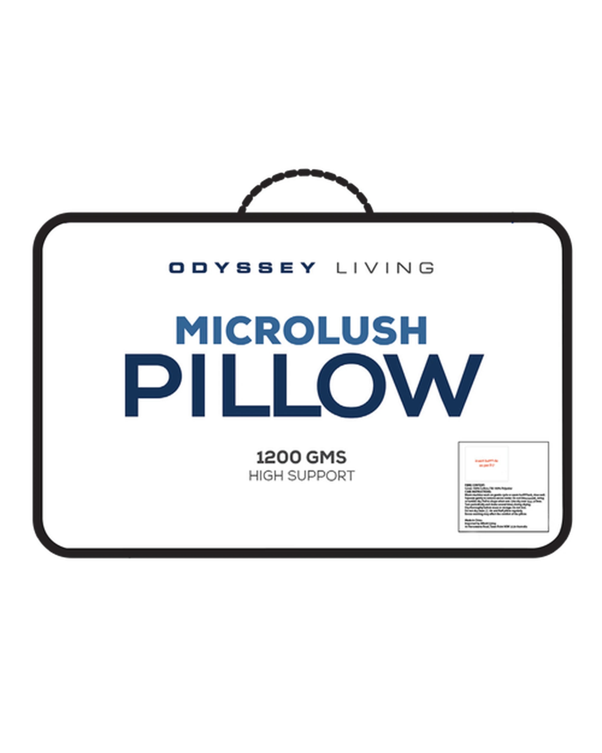 2 Odyssey Living Microlush Pillow 1200Gms - White, 2 of 3