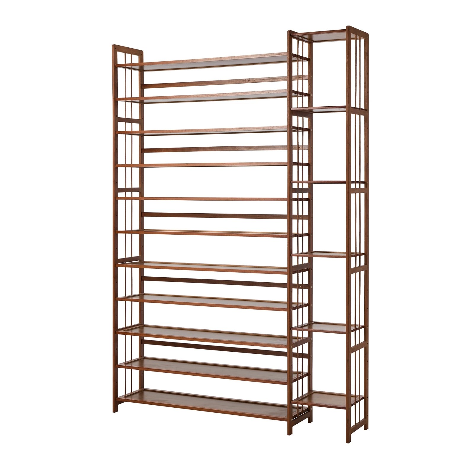 6 Oikiture Shoe Rack Organizer Bamboo Stand 11 Shelves with Boots Storage - Brown, 6 of 7