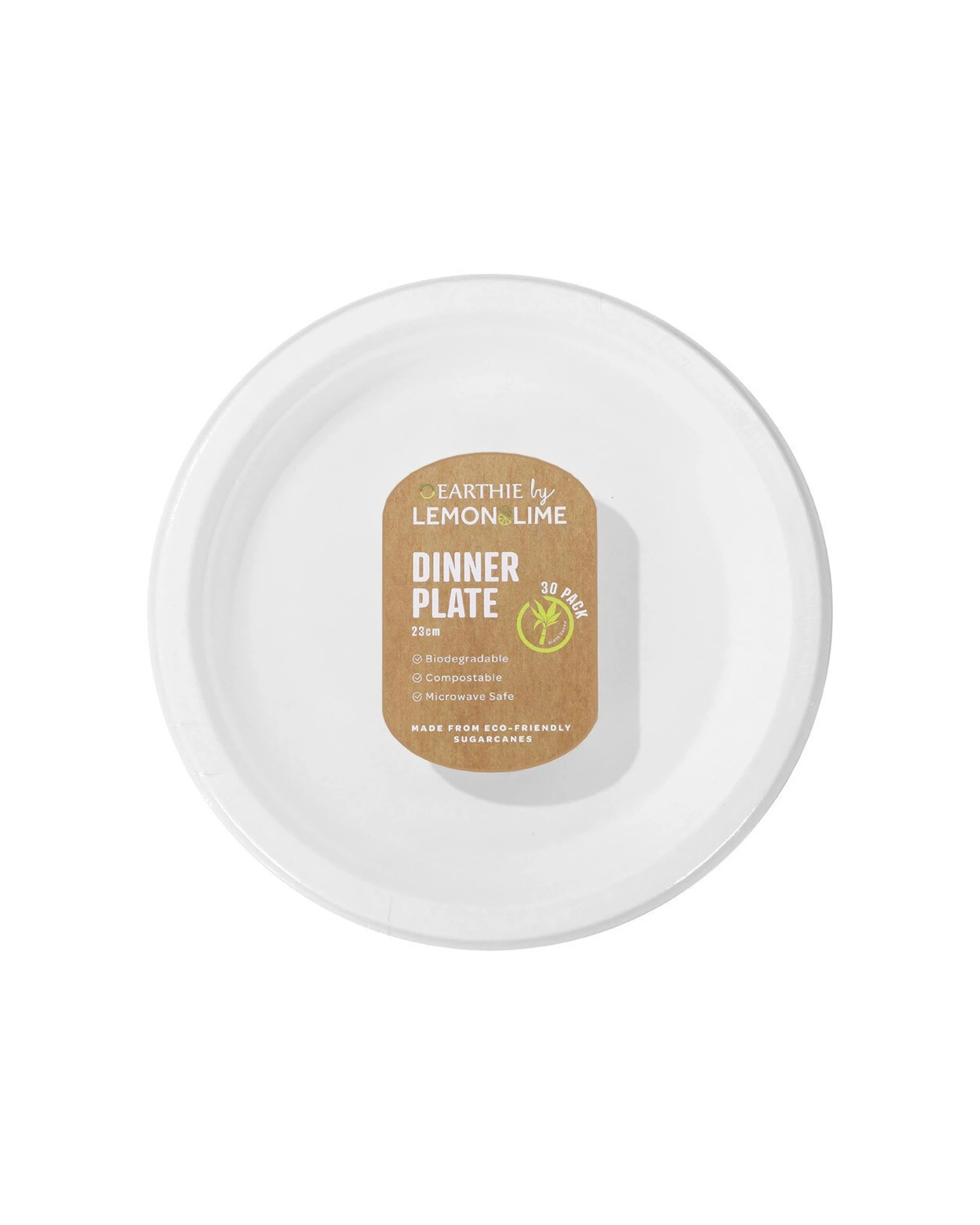 1 30pc Lemon & Lime Eco/biodegradable/compostable Disposable 23cm Dinner Plate Wht
 - White, 1 of 3