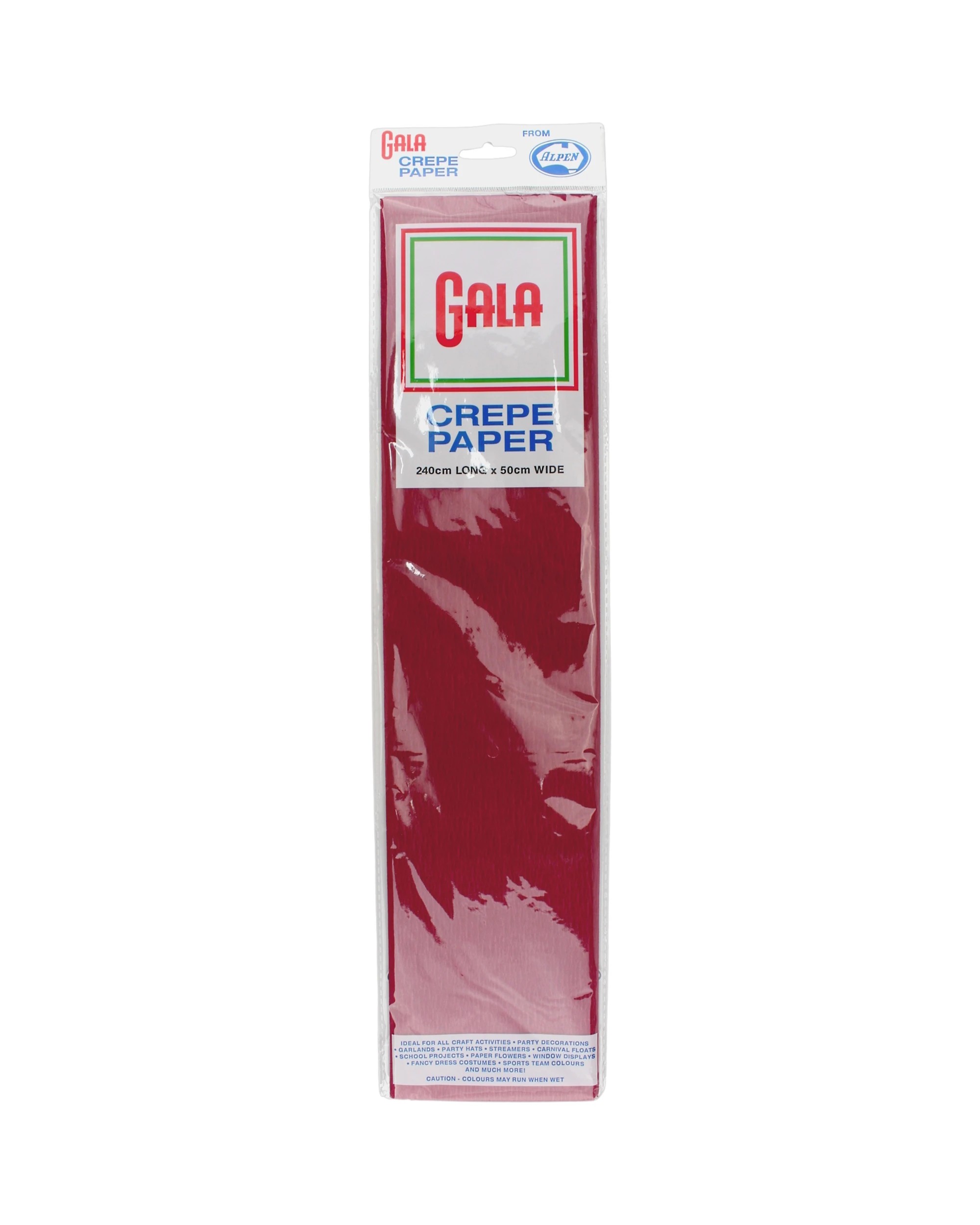1 Alpen Gala Maroon Crepe Paper 240cm x 50cm 1 Sheet - Burgundy, 1 of 1