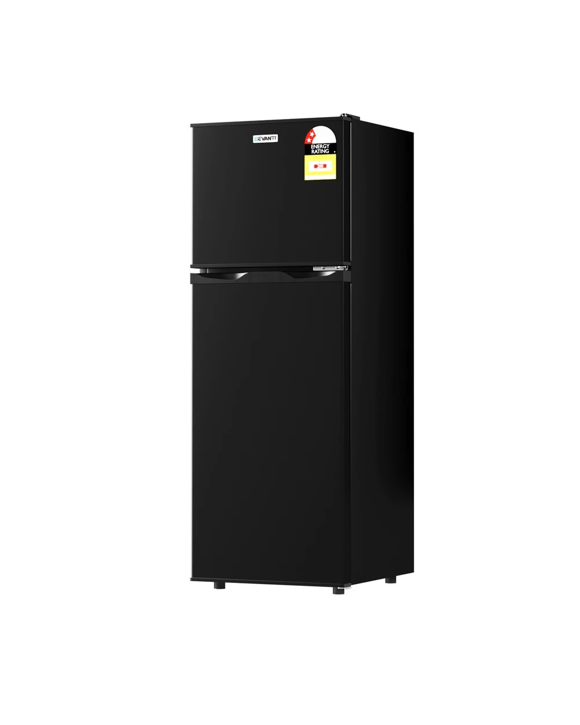 Devanti 122L Two Door Bar Fridge Mini Fridge with Freezer - Black