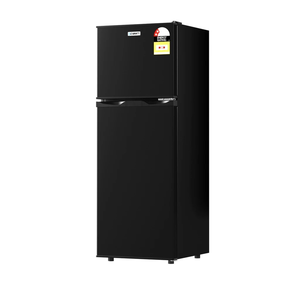 1 Devanti 122L Two Door Bar Fridge Mini Fridge with Freezer - Black, 1 of 5
