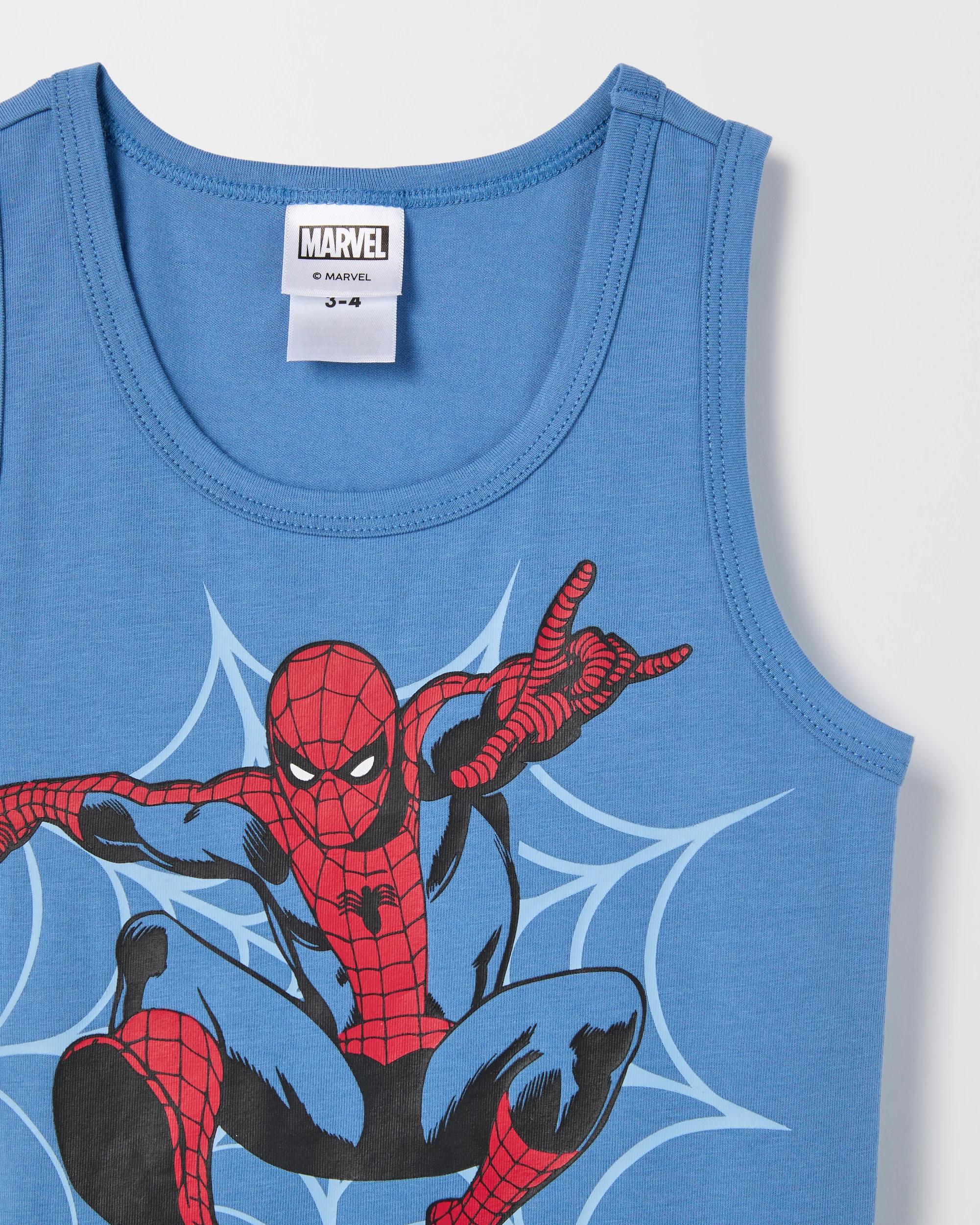 4 Marvel Spider-Man Australian Cotton 2 Pack Boys Singlets SPIDER-MAN, 4 of 4