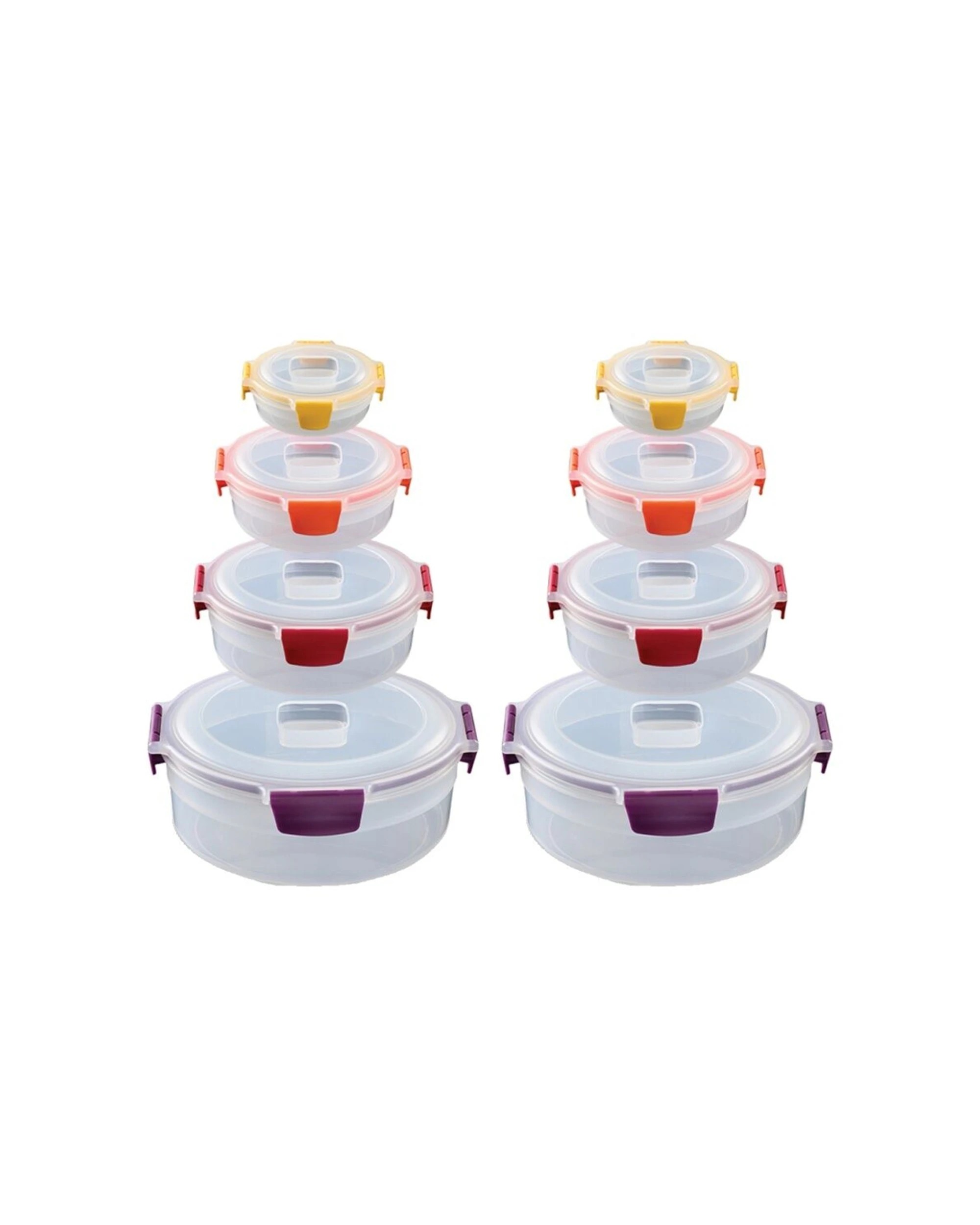 1 Joseph Joseph 2x 4pc Nest Lock Round Airtight Food Container Set Multisize - Multi, 1 of 8