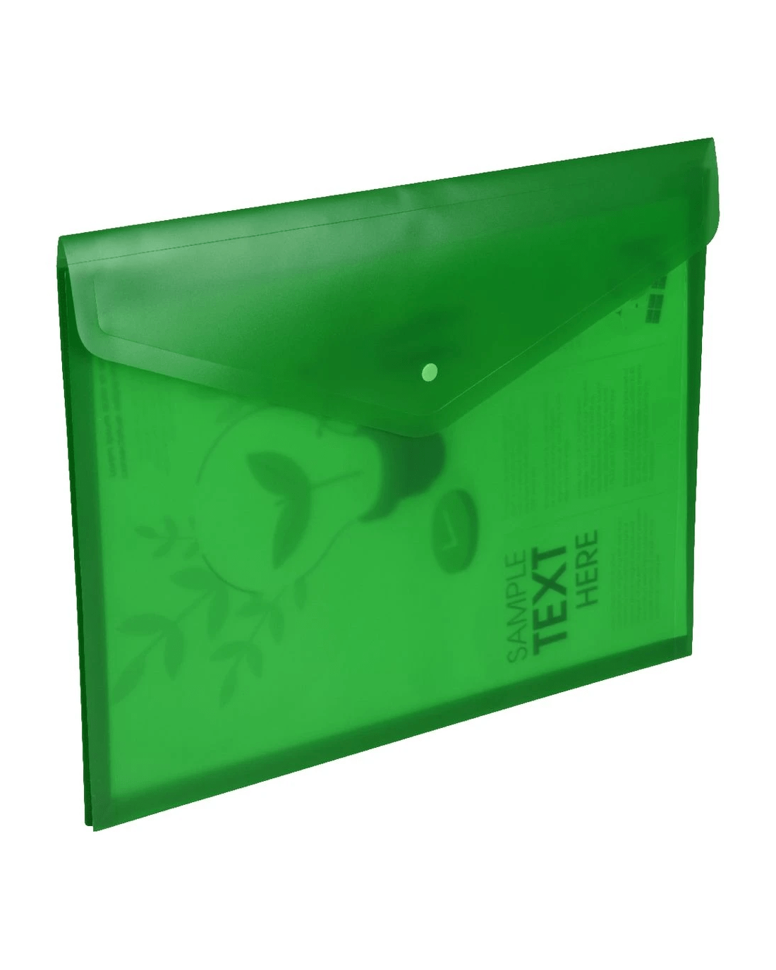 3 J.Burrows A3 Button Document Wallet Green, 3 of 3