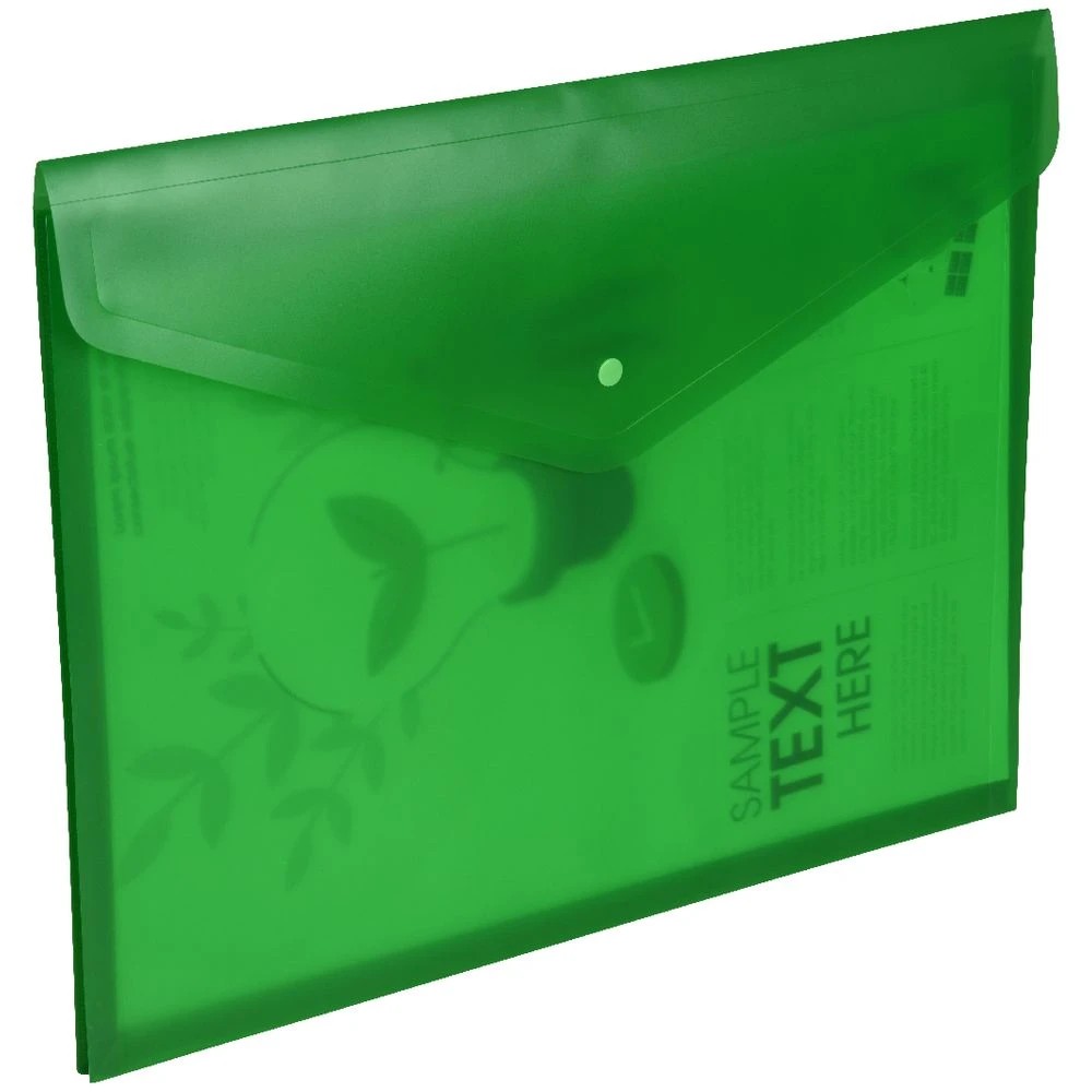 3 J.Burrows A3 Button Document Wallet Green, 3 of 3