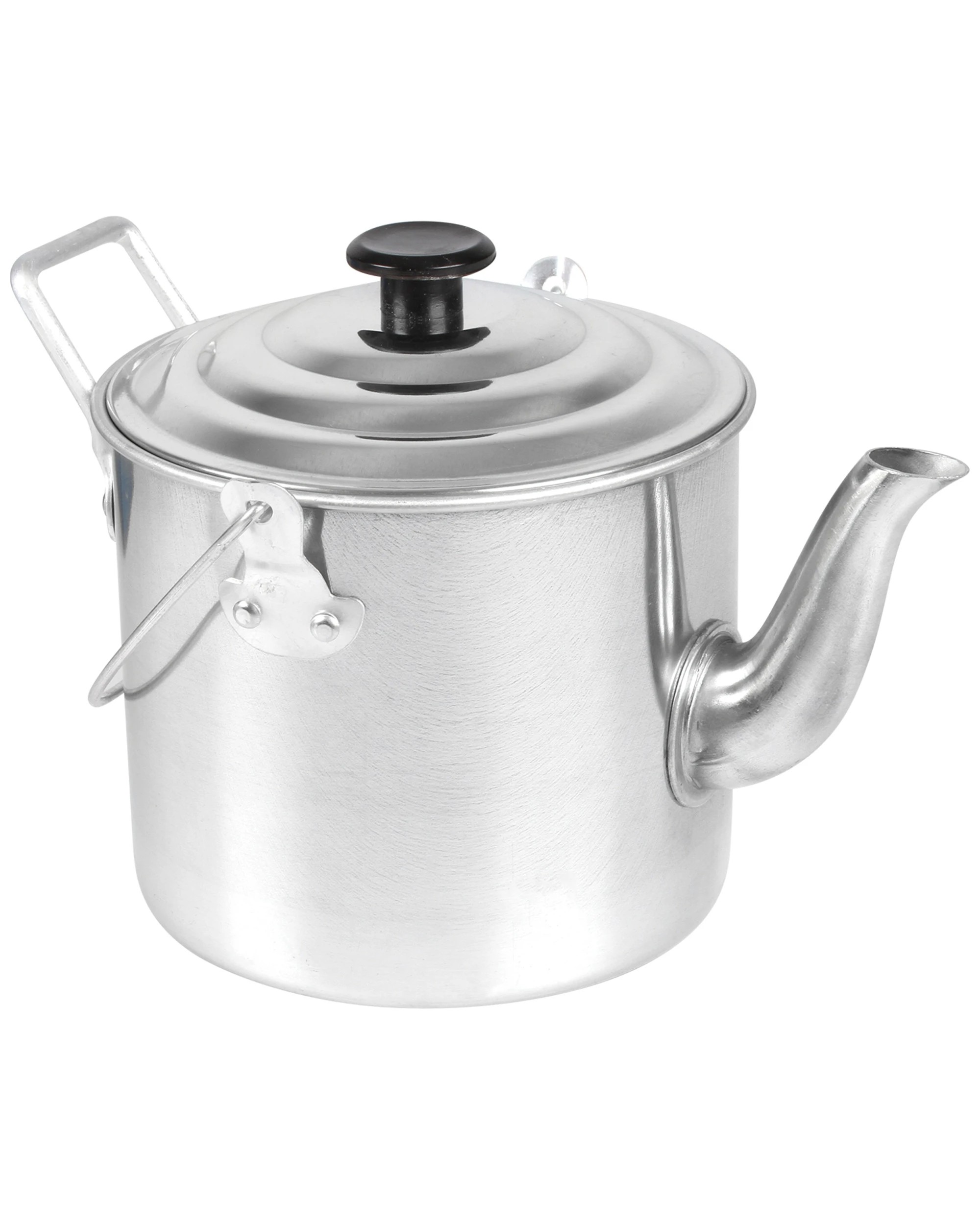 1 Wildtrak 1800ml Aluminium Billy Teapot Water Boiler Camping Non-Drip Spout - Silver, 1 of 3