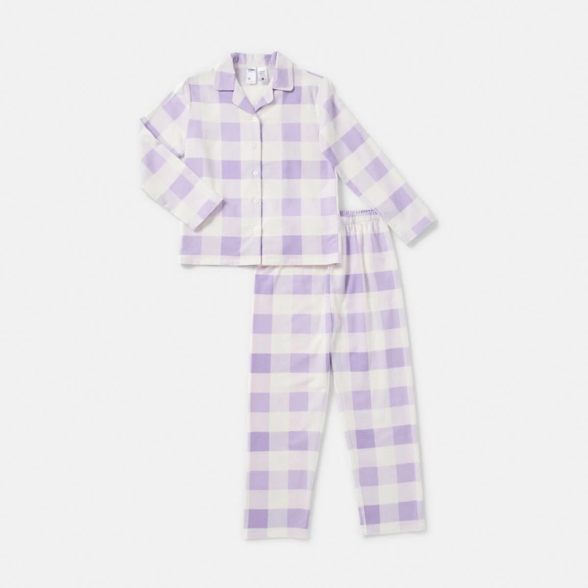 7 Flannelette Pyjama Set Pur Checks, 7 of 9