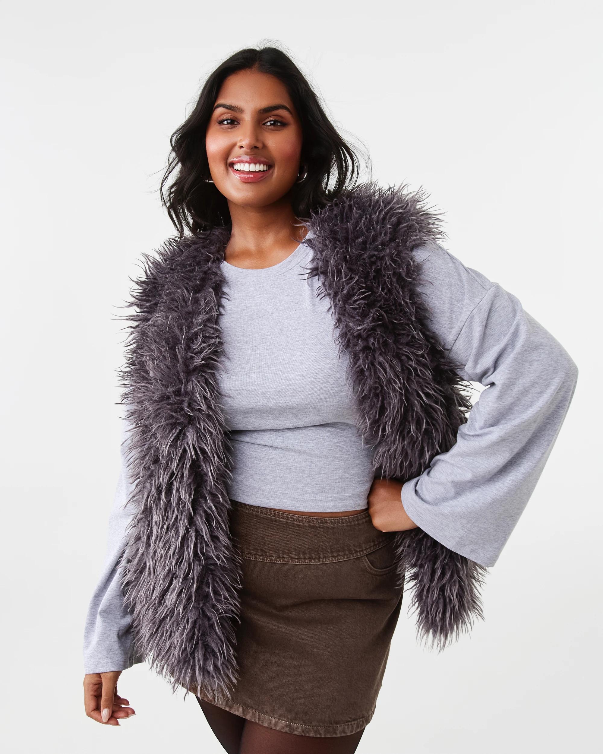 3 Faux Fur Vest Grey Fur, 3 of 9