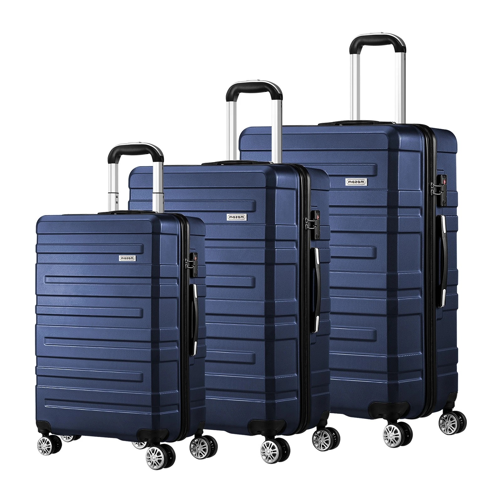 1 Mazam 3PCS Luggage Suitcase Trolley Set Travel TSA Lock ABS Hard Case - Blue, 1 of 8