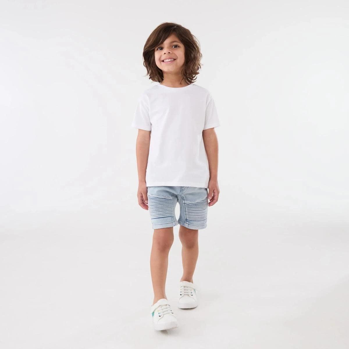 5 Moto Denim Shorts MID WASH, 5 of 6