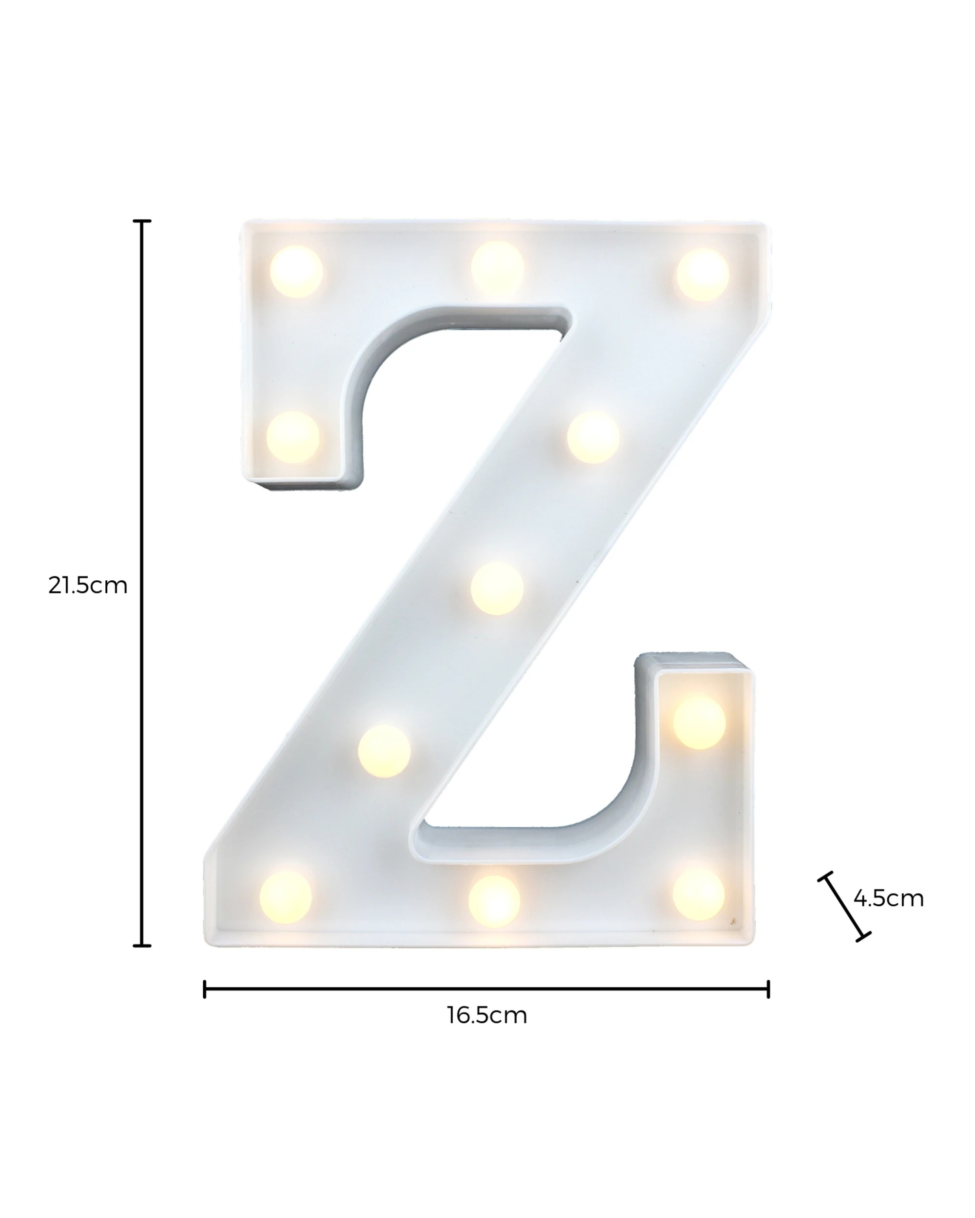 3 Partyrama LED Light Up Letter Z White, 3 of 3