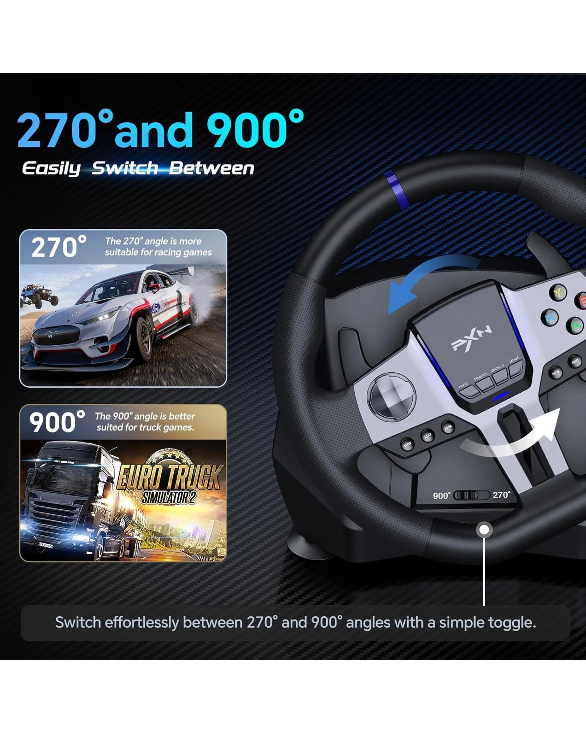 3 PXN Electronic Technology Co PXN V9 GEN2 Wheel Racing - Black, 3 of 7