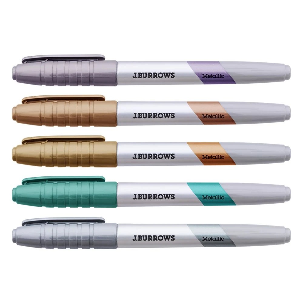 3 J.Burrows Permanent Markers 1mm Bullet Metallics 5 Pack, 3 of 4