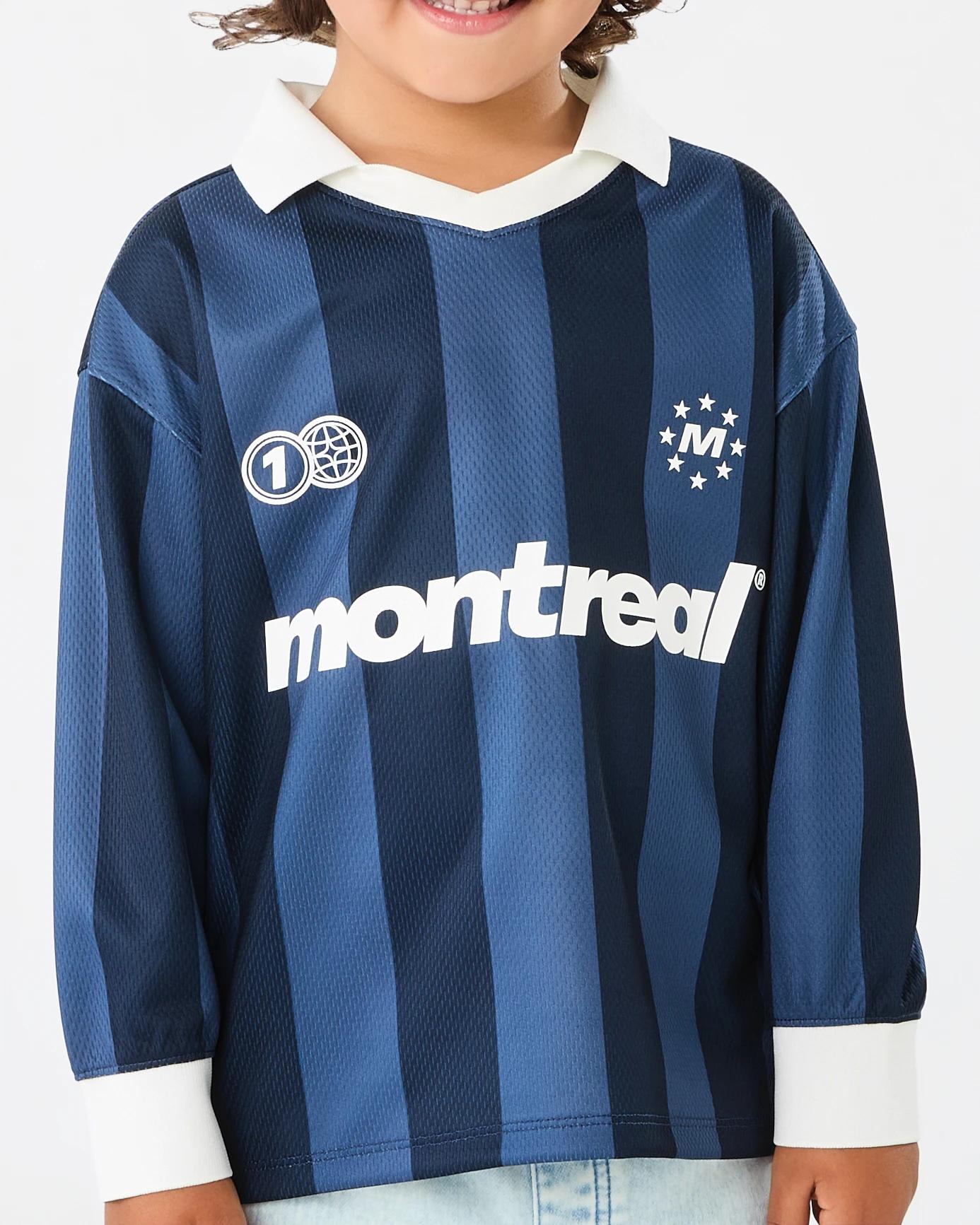 4 Long Sleeve Sports Jersey T-shirt Blu Stripe, 4 of 6