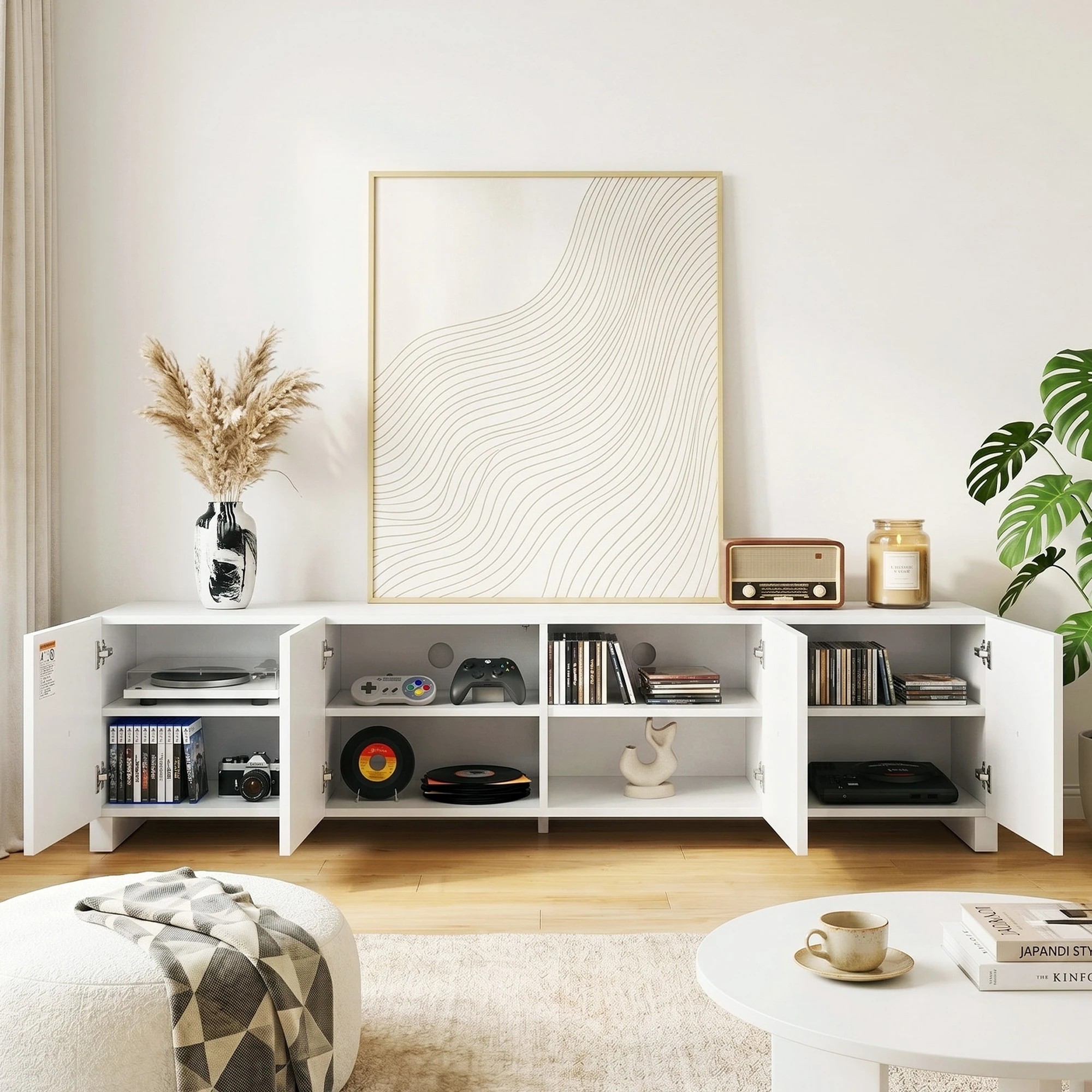 5 Artiss TV Unit Entertainment Unit Storage Cabinet Adjustable Shelf 180cm, 5 of 9
