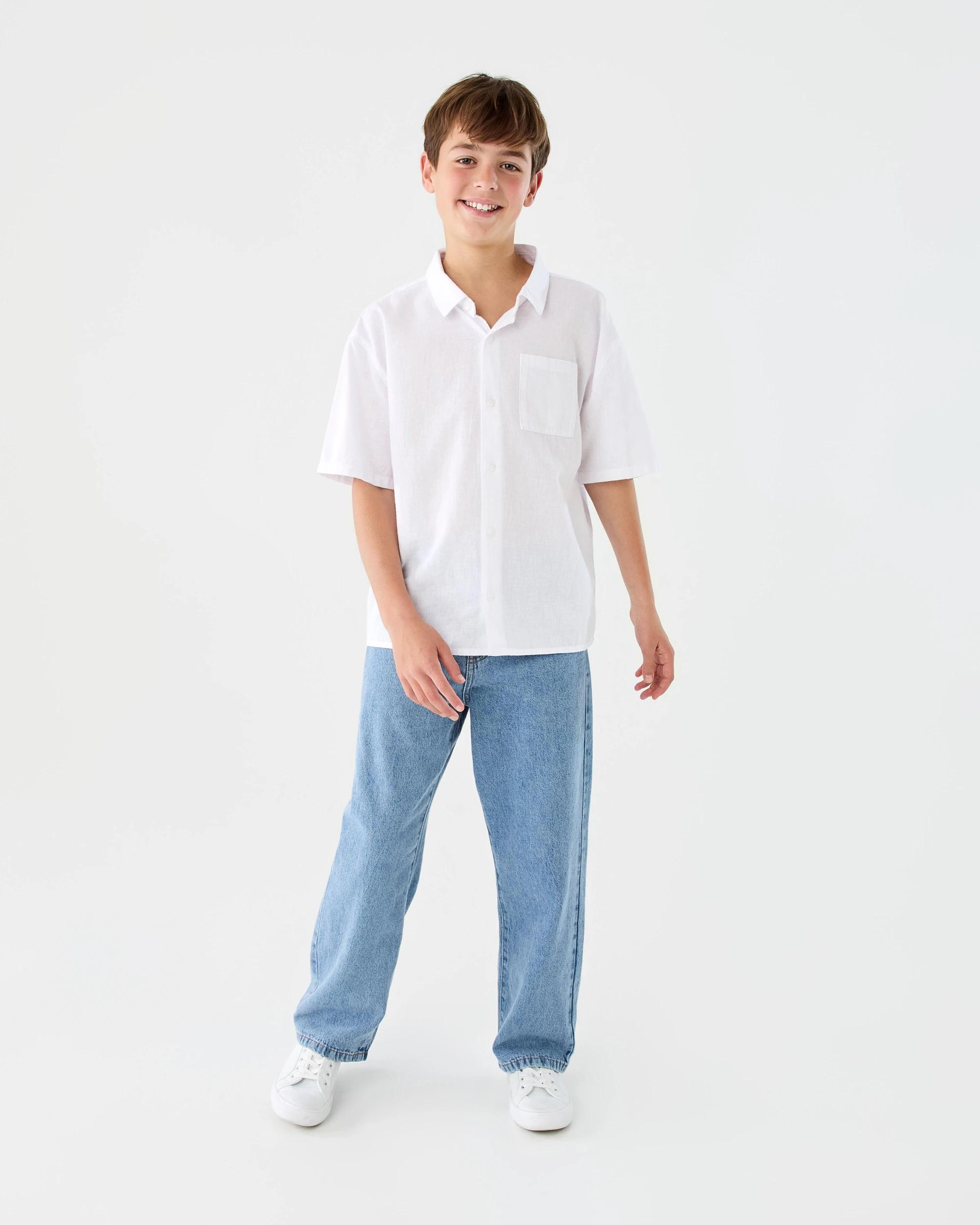 7 Short Sleeve Linen Shirt White, 7 of 8