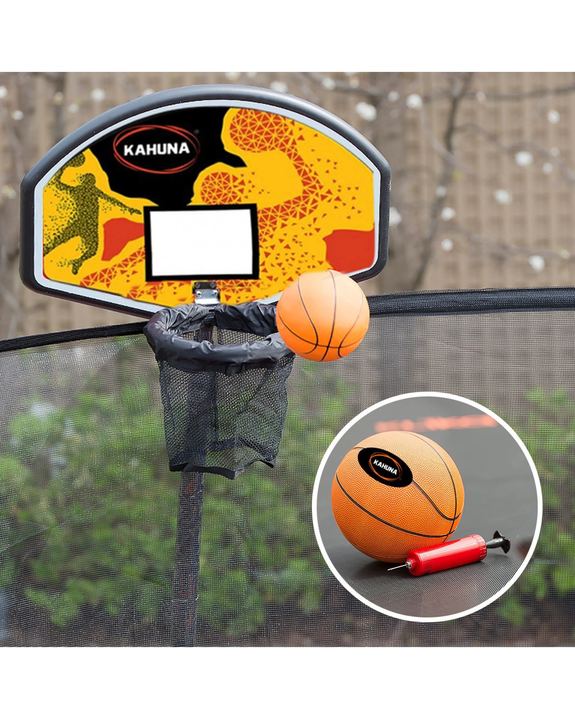 7 Kahuna 10 ft Springless Trampoline with Basketball Set, 7 of 7