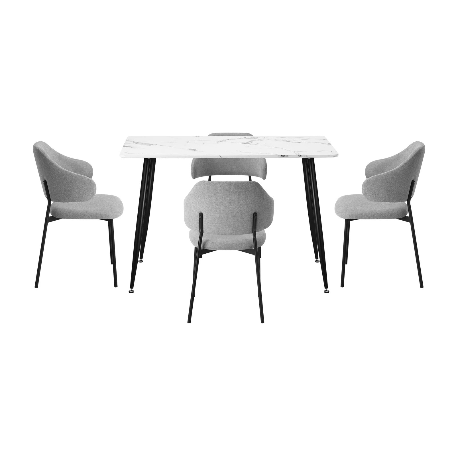 7 Oikiture 120cm Rectangle Dining Table With 4pcs Dining Chairs Fabric
 - Multi, 7 of 10