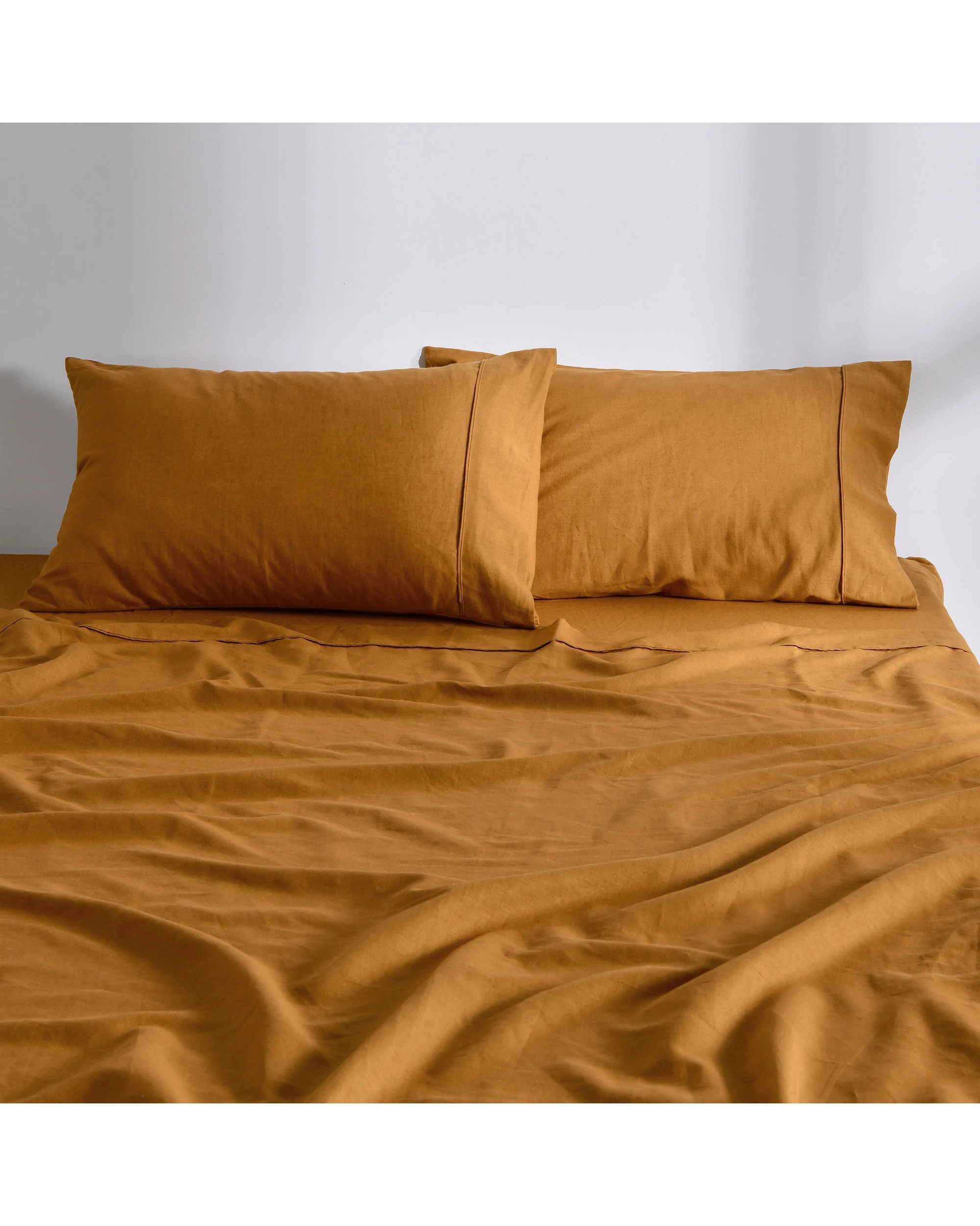 2 Dreamaker Linen Cotton Sheet Set - Super King Bed - Rust, 2 of 9