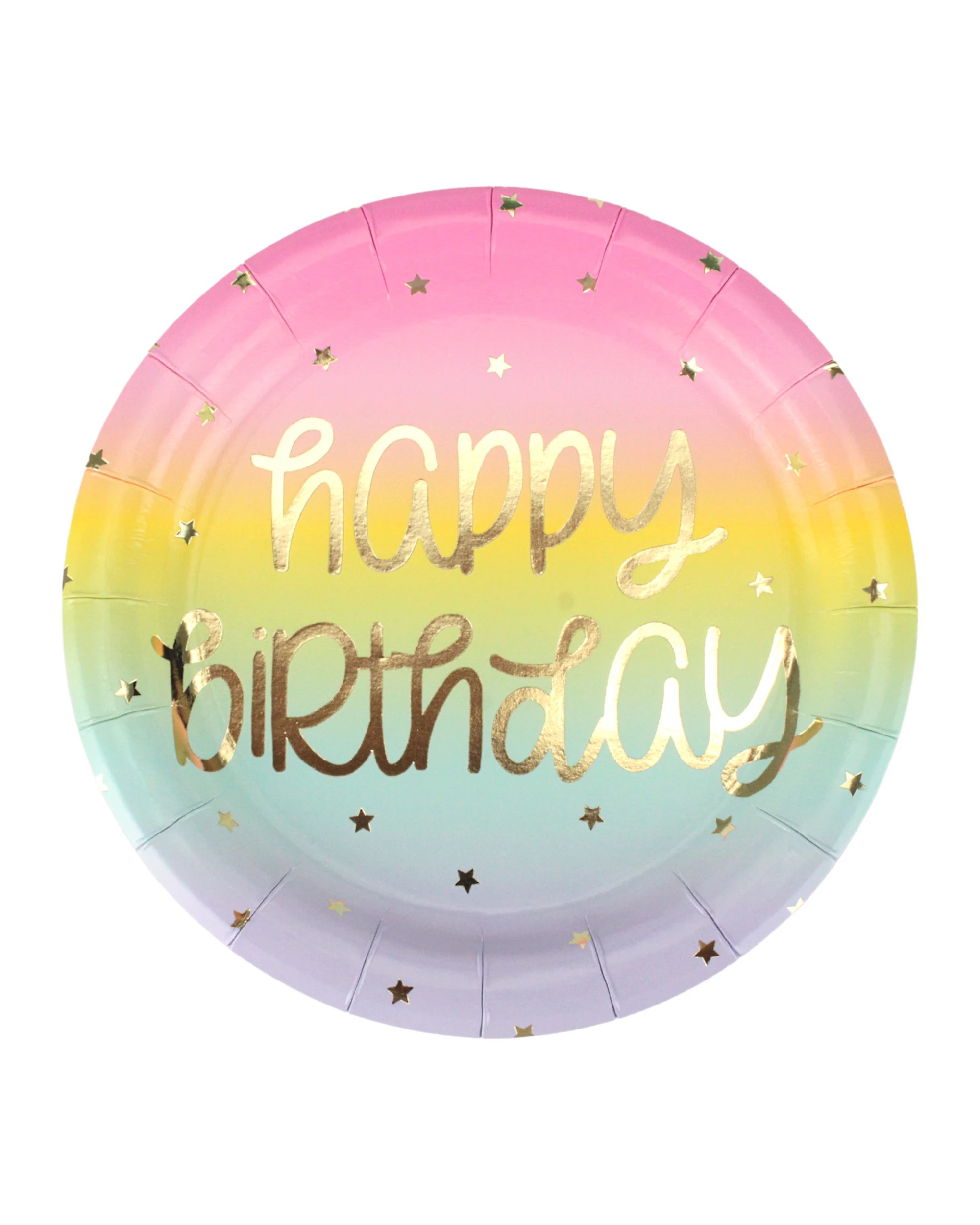 1 Meteor Rainbow Stars Happy Birthday Small Paper Plates Pack of 8 - Multi, 1 of 3