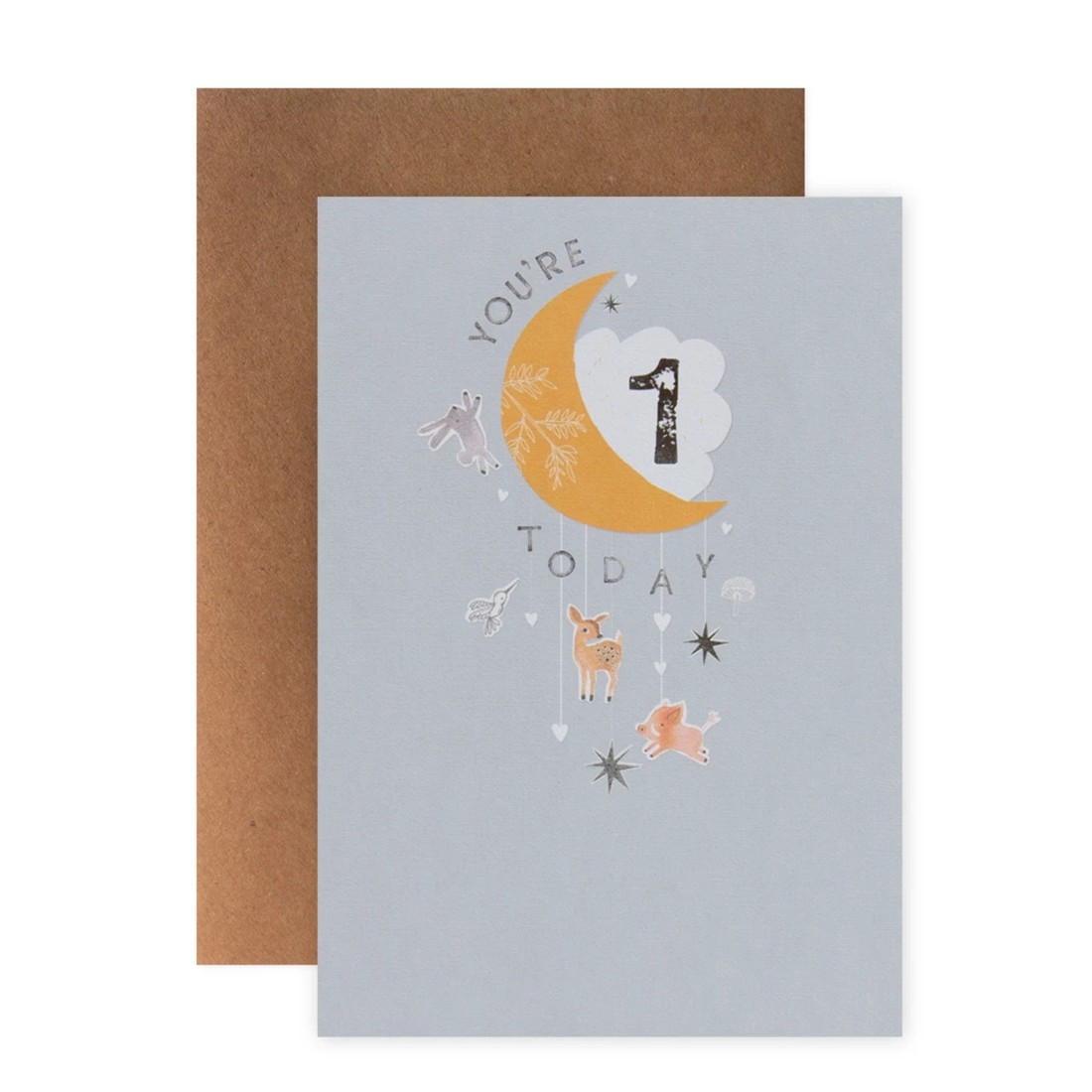 1 Connections from Hallmark 1st Birthday Card - Woodland Moon Mobile, 1 of 3