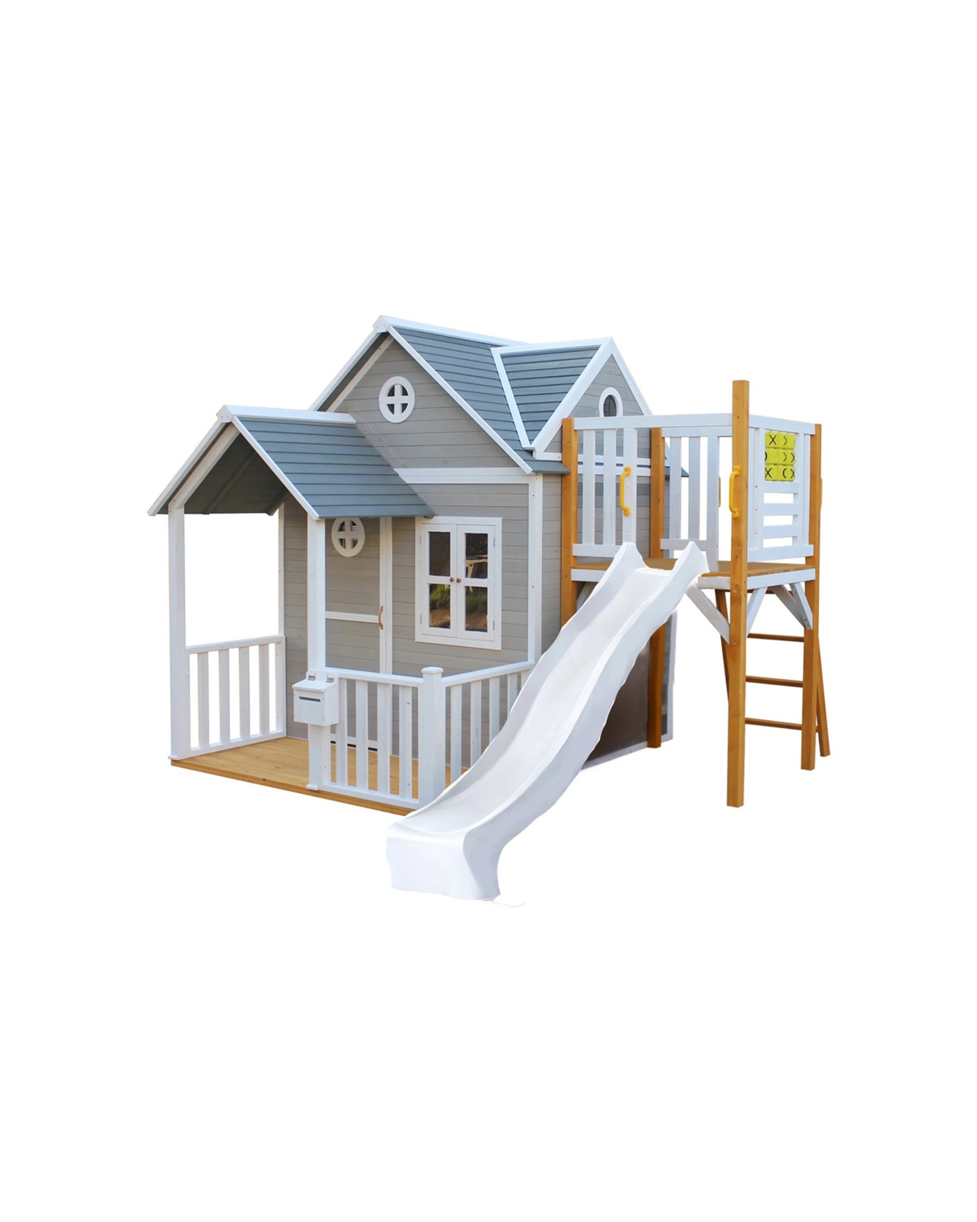 1 KIDZSHACK Jolly Kids Wooden Cubby House With Letterbox Slide - White, 1 of 1