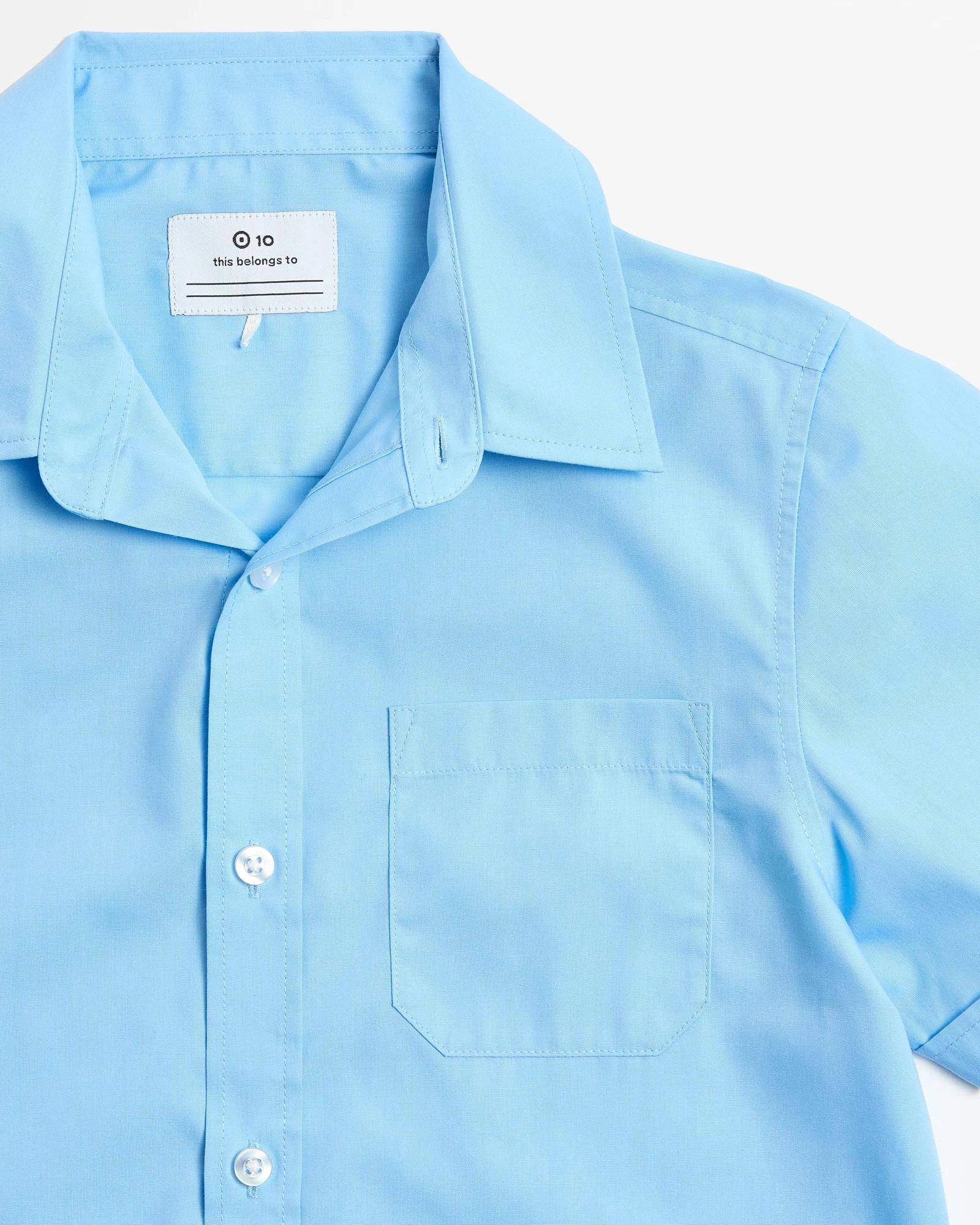 2 Target Kids Short Sleeve School Shirt LIGHT BLUE, 2 of 3