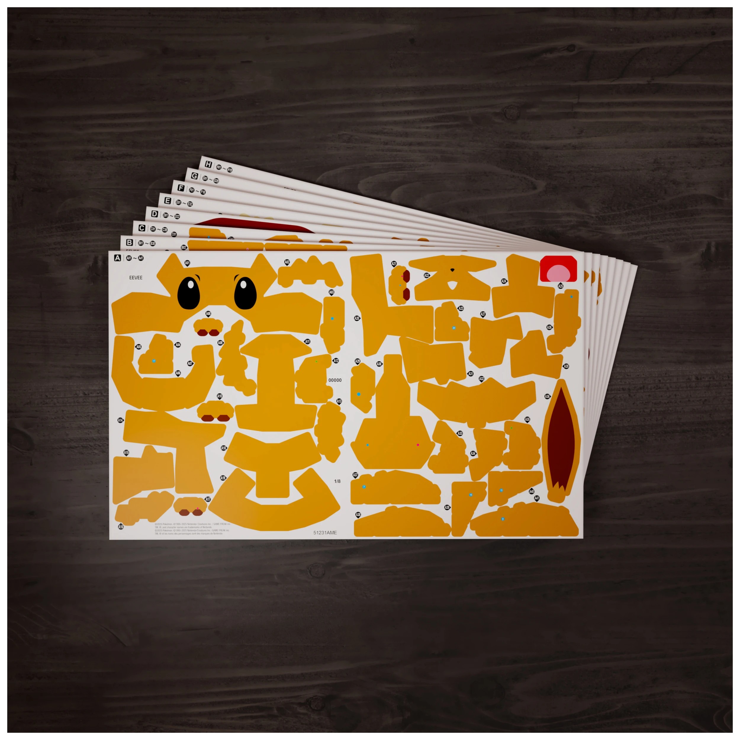 3 Pokemon 4D Build Eevee 3D Puzzle Model Kit, 3 of 7