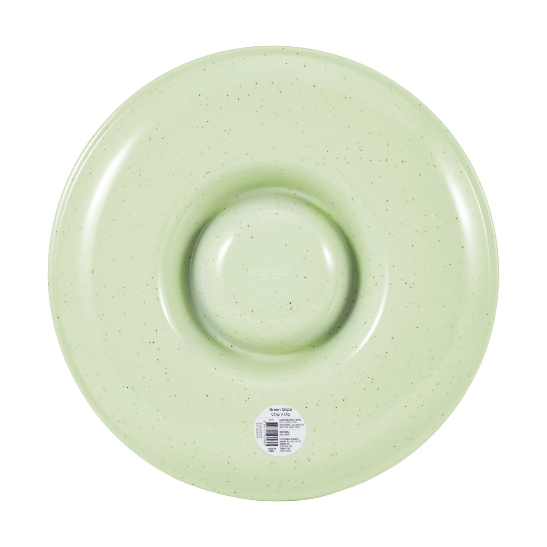 4 Green Glaze Chip n' Dip Plate, 4 of 4