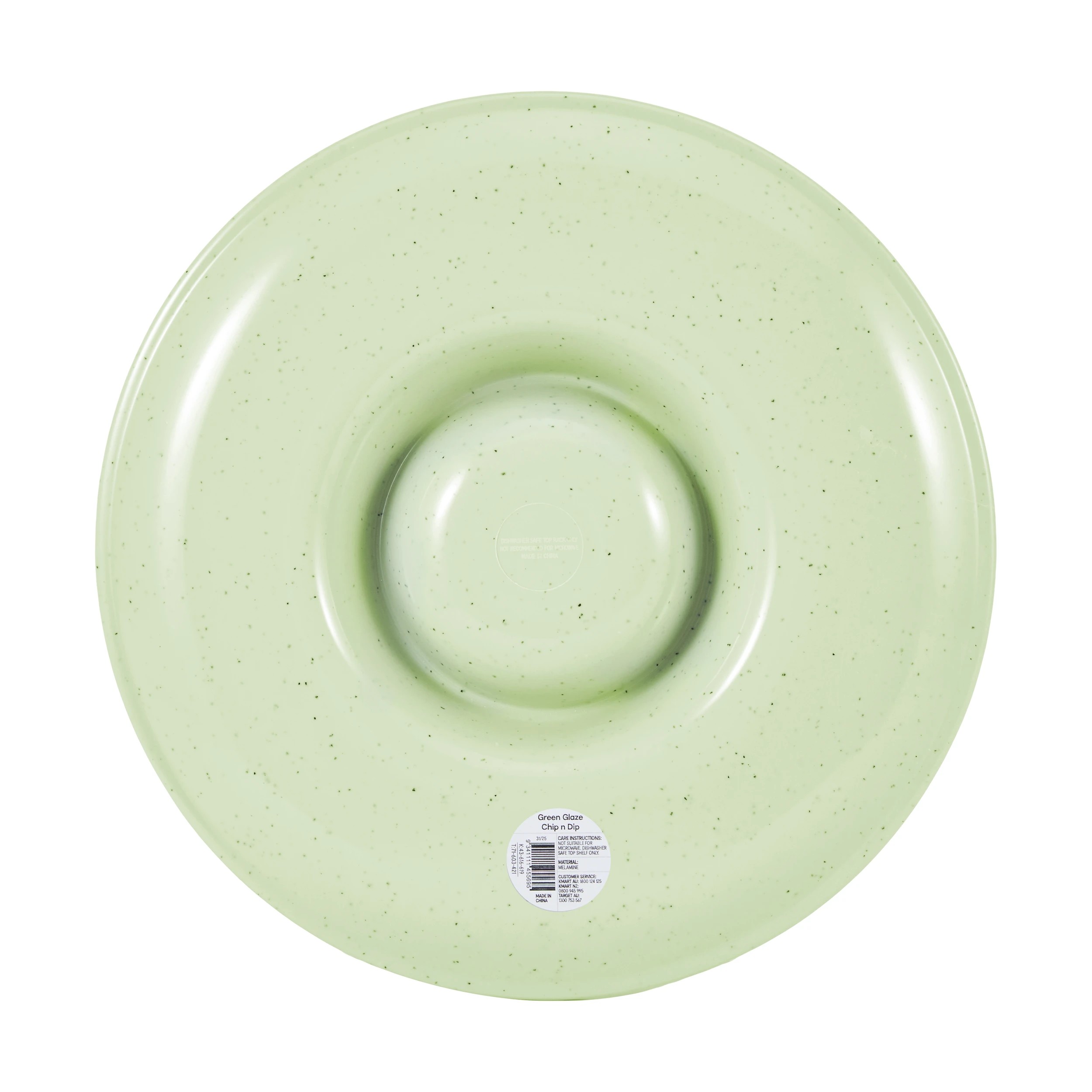 5 Green Glaze Chip n' Dip Plate, 5 of 5