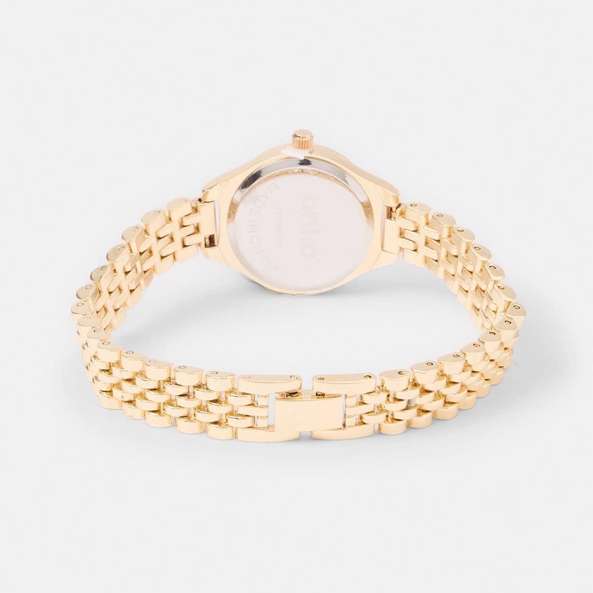 2 Womens Metal Round Watch Gold, 2 of 6