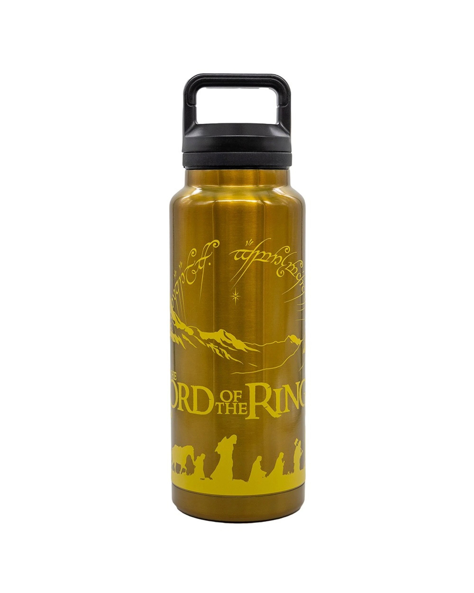 1 The Lord of The Rings - Fellowship of The Ring Premium Metal Drink Bottle - Gold, 1 of 3
