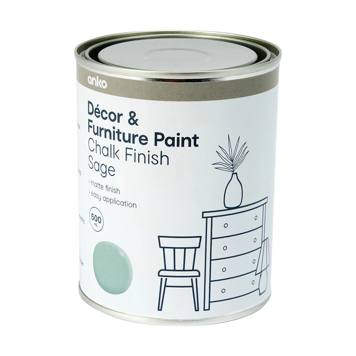 2 Decor and Furniture Paint - Chalk Finish Sage, 2 of 5
