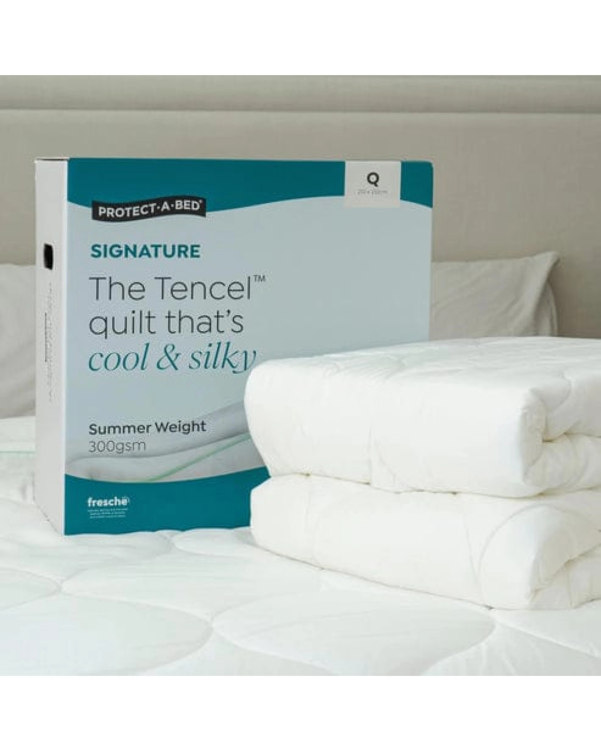 2 Protect A Bed Luxia Tencel Quilt Summer (Fresche) 300Gsm - Super King Bed - White, 2 of 6