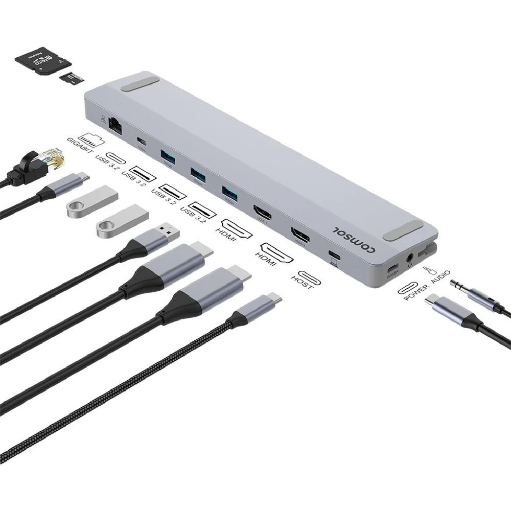 4 Comsol Dual Monitor USB-C 12 Port Docking Station, 4 of 8