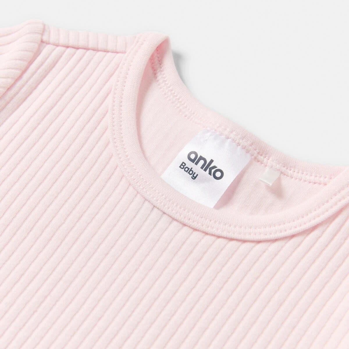 6 3 Pack Short Sleeve Rib Bodysuits PINK, HONEY, LILY, 6 of 8
