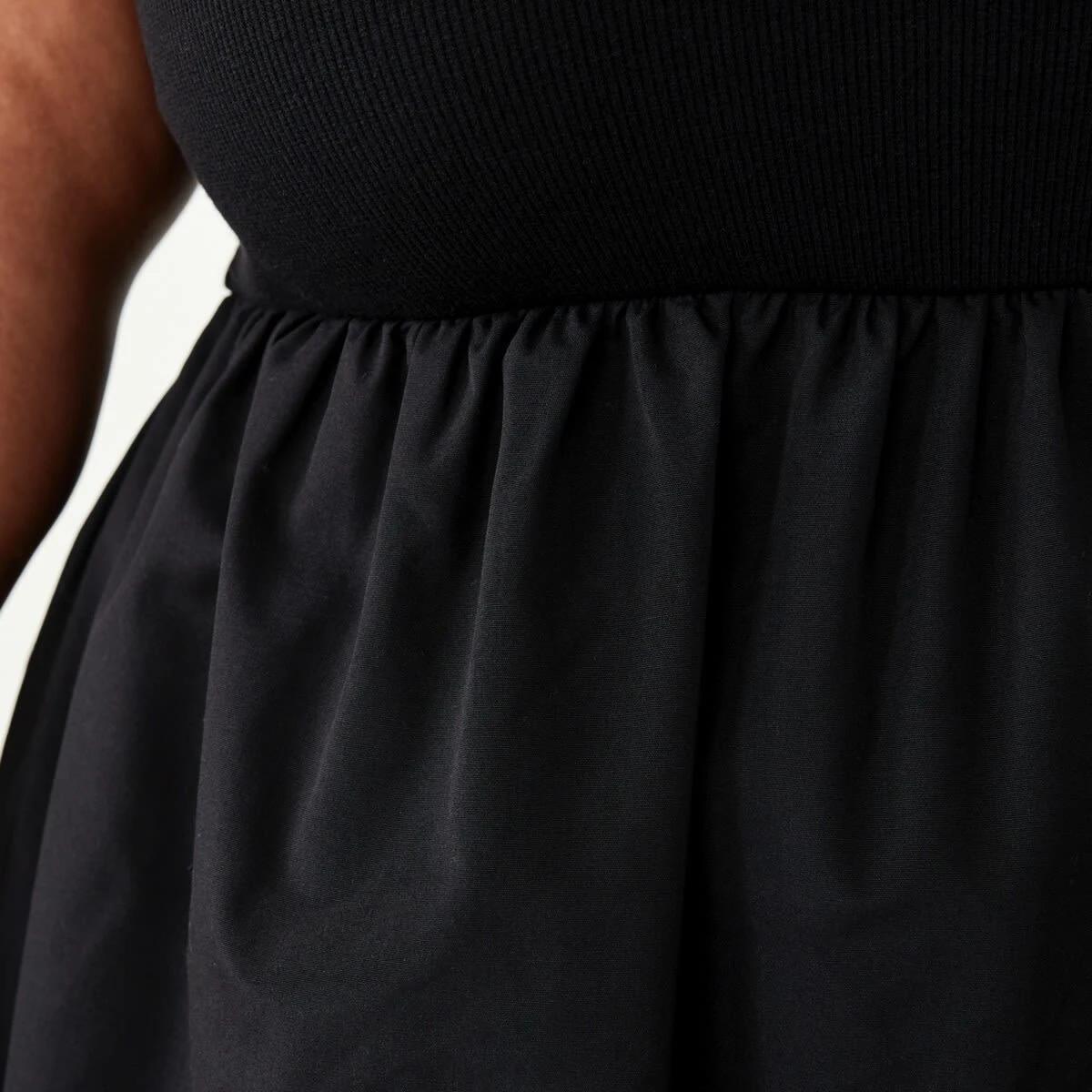 6 Curve Knit Woven Midi Dress Black, 6 of 6