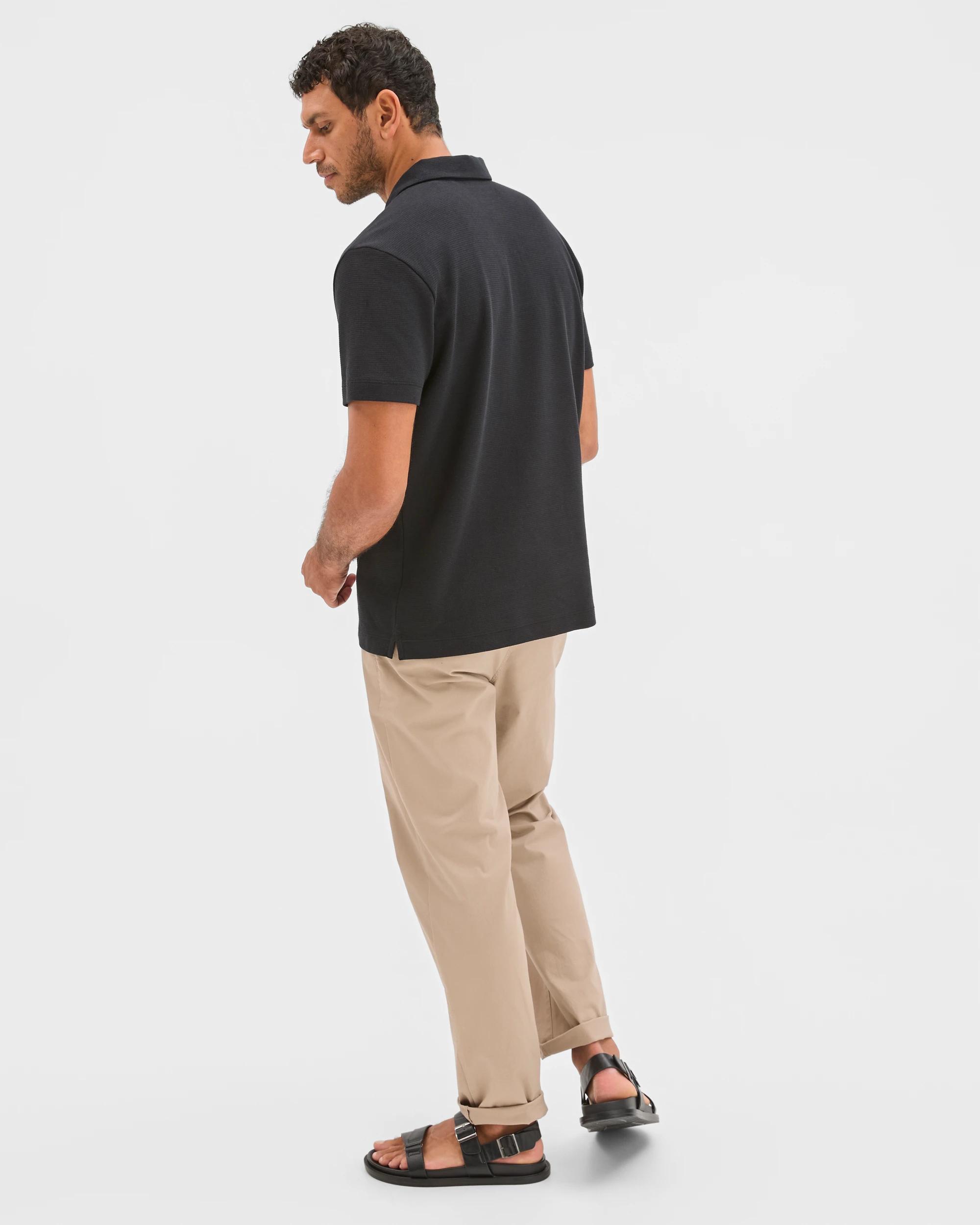 3 Target Australian Cotton Textured Fashion Polo Top BLACK, 3 of 5